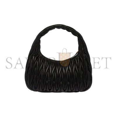 MIU MIU WANDER MATELASSÉ NAPPA LEATHER HOBO BAG 5BC108 (29*24*9.5cm)